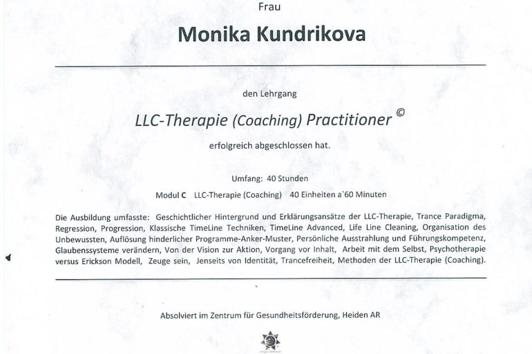 LLC Therapie Zertifikat